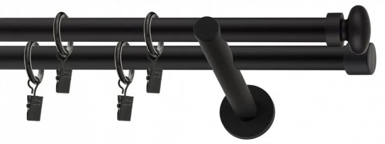 Galerie dubla FLAT PICIOR UNIVERSAL ,prindere perete 19/19 NEGRU (Alege marime: 300 cm)