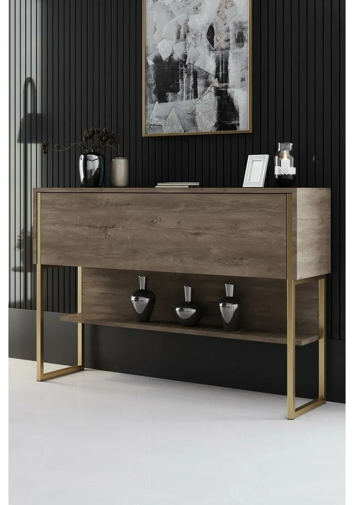 Comodă Luxe Walnut and Gold