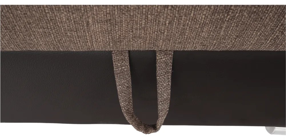 Colţar în formă de U, material textil maro/piele ecologică maro, stânga, EMILY U