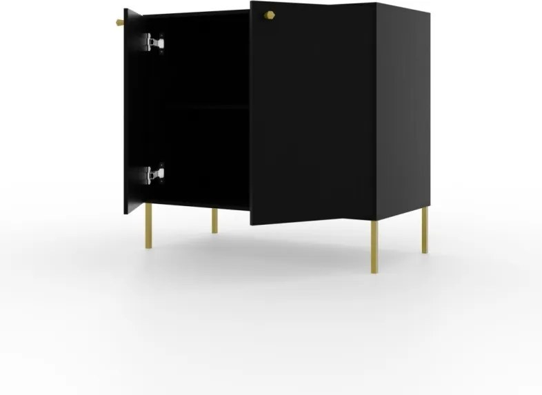 Comodă cu doua usi, 84x41x74cm, Tili System, ADRK Furniture (Culoare: Bej nisip / Bej nisip)