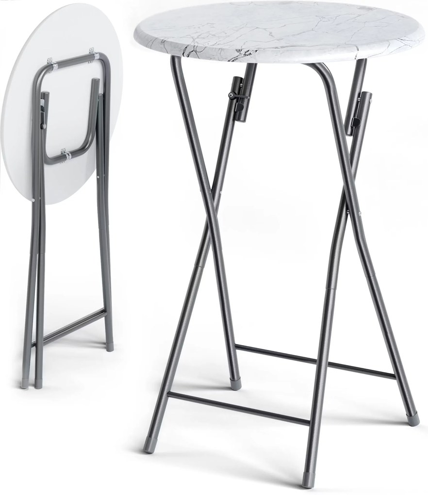 Deuba Masa plianta de bar Ø60cm - alba