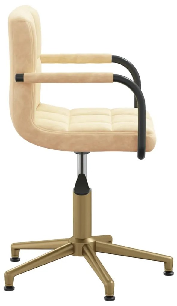 Scaun de birou pivotant, crem, catifea 1, Crem