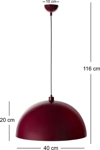 Brilagi - Lustră LED suspendată pe cablu METALO 1xE27/40W/230V diam. 40 cm burgund/aramă