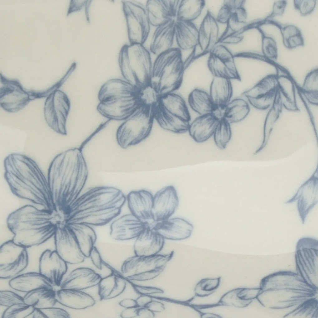 Bol de servire din ceramică Flori delicate 20cm, albastră