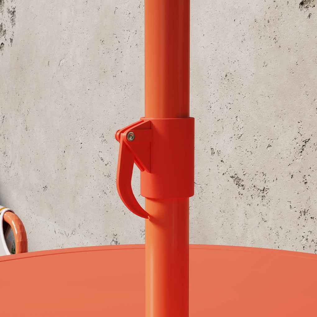 AIYAPLAY Set de Grădină pentru Copii, Masă și Scaune cu Umbrelă, Masă de Picnic pentru Exterior cu 2 Scaune Pliabile pentru Copii de 2-5 Ani, Portocaliu | Aosom Romania