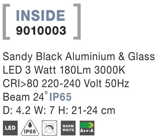 Tarus cu proiector LED iluminat exterior IP65 INSIDE NVL-9010003