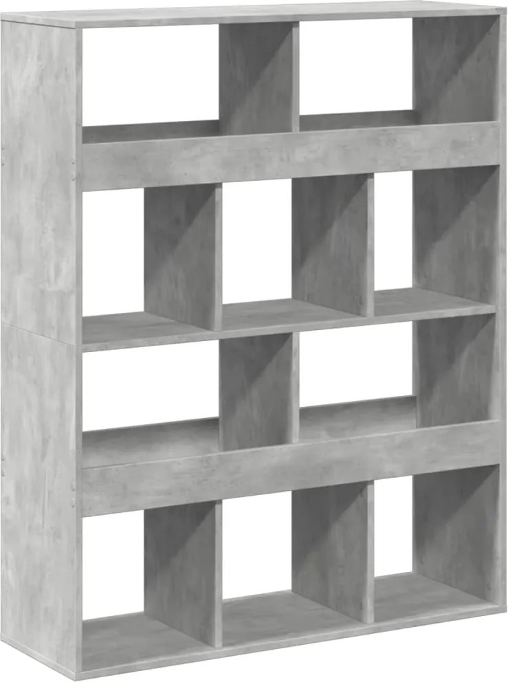 vidaXL Bibliotecă, gri beton, 100x33x125,5 cm, lemn prelucrat