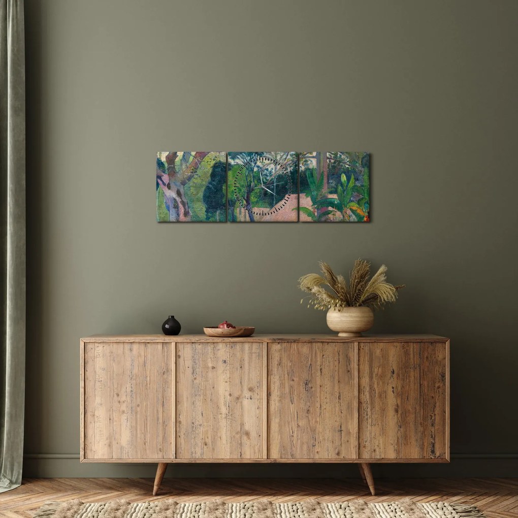 Tablou - Paul Gauguin, Te raau rahi (The Big Tree), reproducere (cu ceas) (90x30 cm)