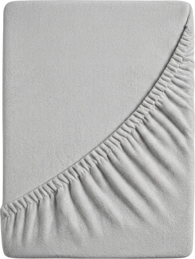Cearsaf Frotir cu elastic EXCLUSIVE 180 x 200 cm gri deschis