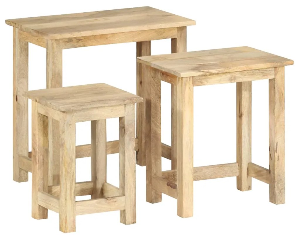 vidaXL Mese suprapuse, 3 buc., lemn masiv de mango