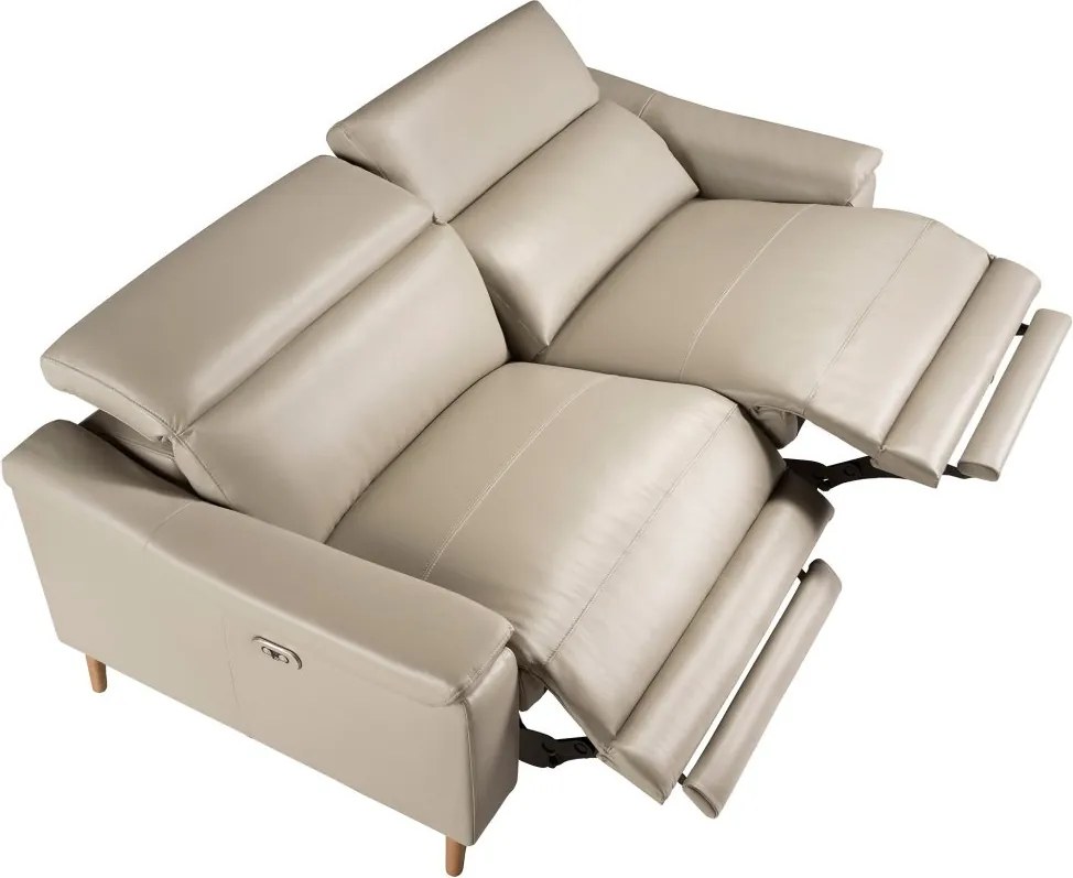 Canapea 3 locuri eleganta, design LUX cu functia relax Cowhide taupe grey