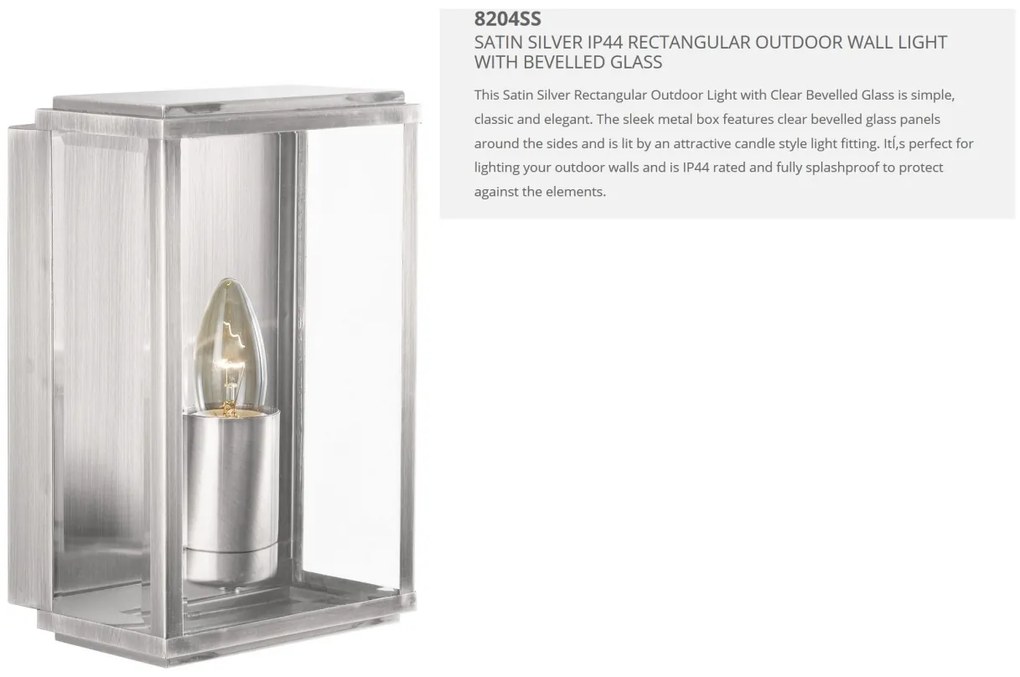 Aplica de perete exterior stil clasic IP44 Box 8204SS SRT