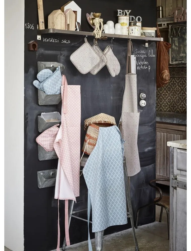 Șorț din bumbac Tiseco Home Studio Arabesk, albastru deschis