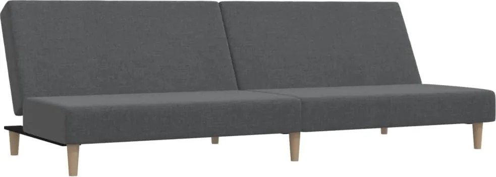 vidaXL Canapea extensibilă cu 2 locuri, gri deschis, țesătură