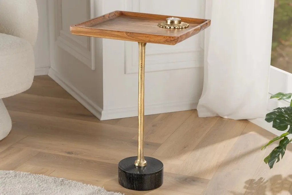 Masuta Laterala, Marmura, Lemn TRAYFUL