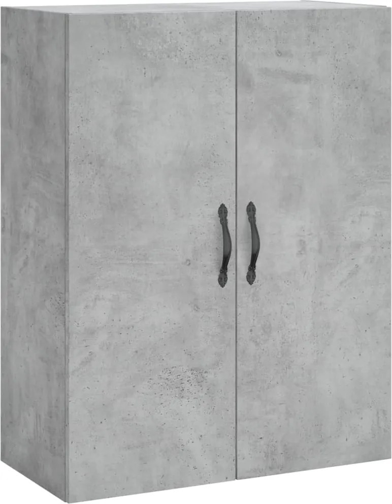 vidaXL Dulap pe perete, gri beton, 69,5x34x90 cm, lemn prelucrat