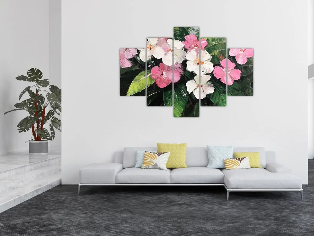 Tablou - Flori roz și albe (150x105 cm)
