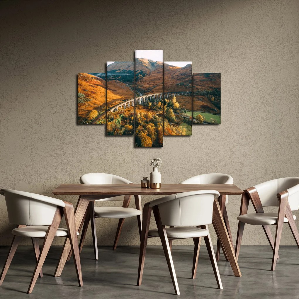 Tablou cu pod în valea din Scoția (150x105 cm)