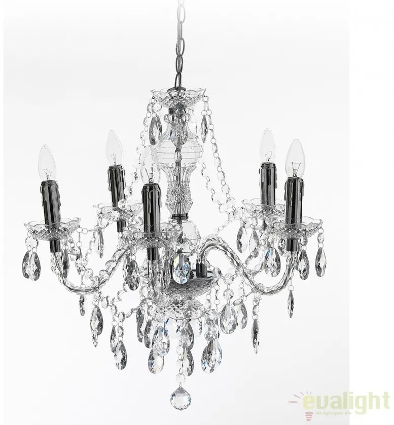 Candelabru stil clasic cu 5 brate JEWEL transparent 1585 FTP