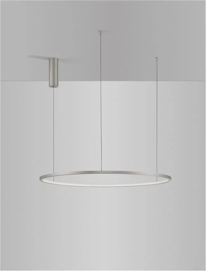 Lustra LED suspendata design modern circular TARQUIN D-80cm argintie