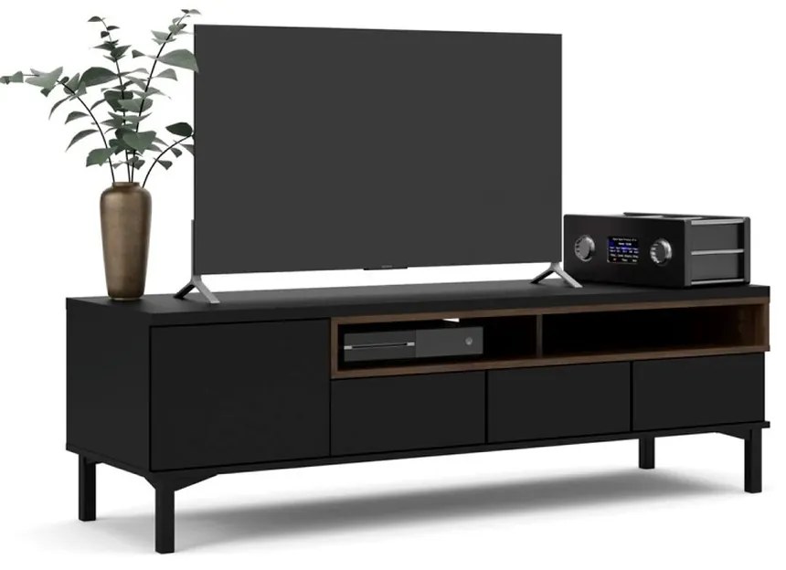 Comodă TV Atrei, negru / nuc