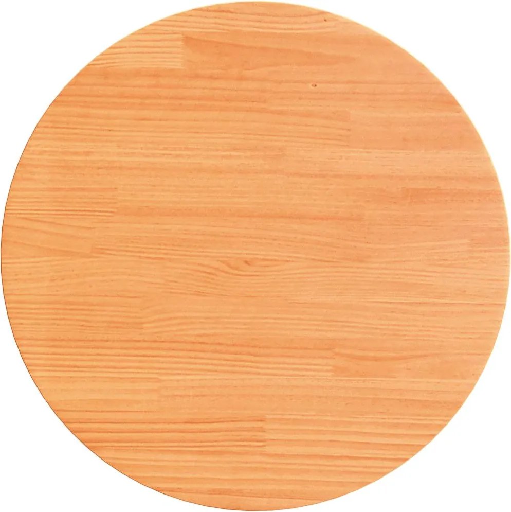 vidaXL Blat de masă rotund, maro ceruit, Ø70x2,5 cm, lemn masiv de pin