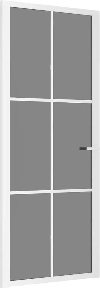 vidaXL Ușă de interior, 83x201,5 cm, alb, sticlă ESG și aluminiu