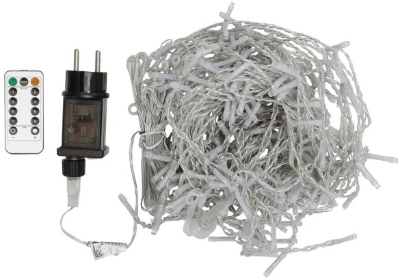 Aigostar - Ghirlandă luminoasă LED pentru exterior, 300 LED/6W/230V, 8 moduri, 3 x 1 m, IP44, alb rece, cu telecomandă