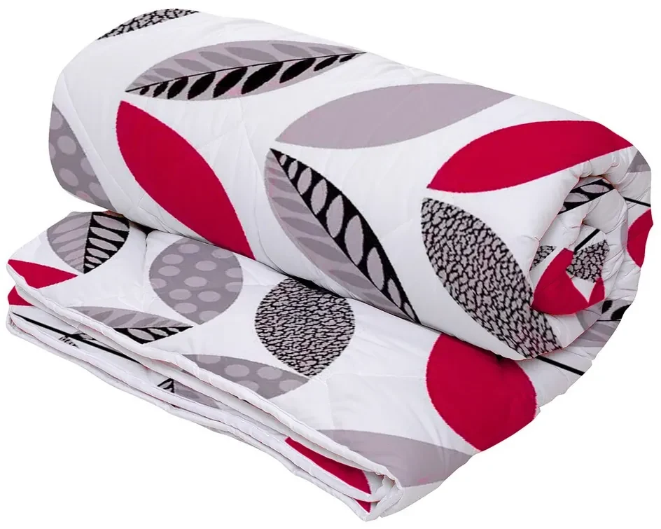 Set Alcam perna microfibra 50x70 cm si pilota matlasata 140x200 cm, red leaves