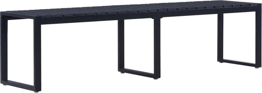 vidaXL Bancă de grădină, negru, 180 cm, placă PS