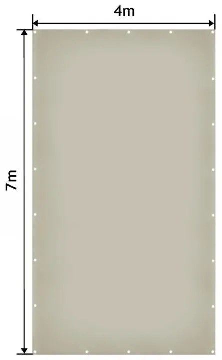 JAGO Prelata 650 g/m², plasă de aluminiu, gri, 4 x 7 m