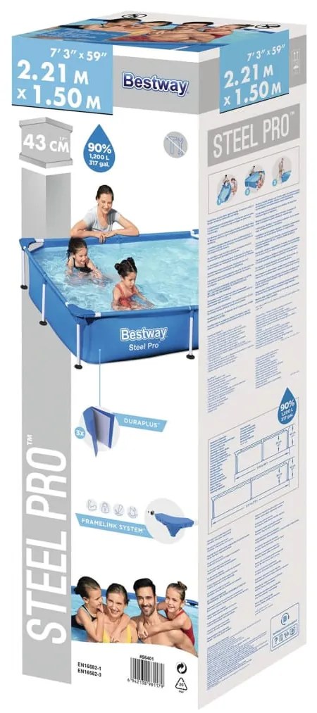 Bestway piscină steel pro, 221x150x43 cm