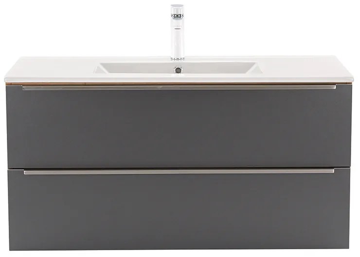 Dulap inferior Vario Trim 100 cu lavoar stejar-antracit