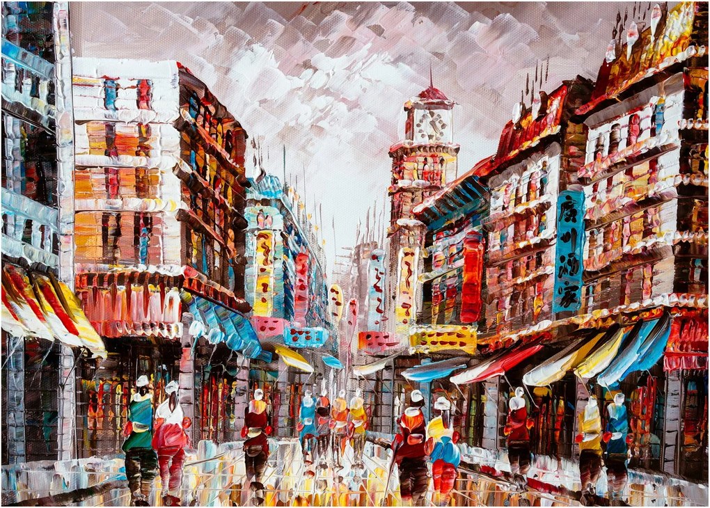 Tablou - Hong Kong, pictură în ulei (70x50 cm)