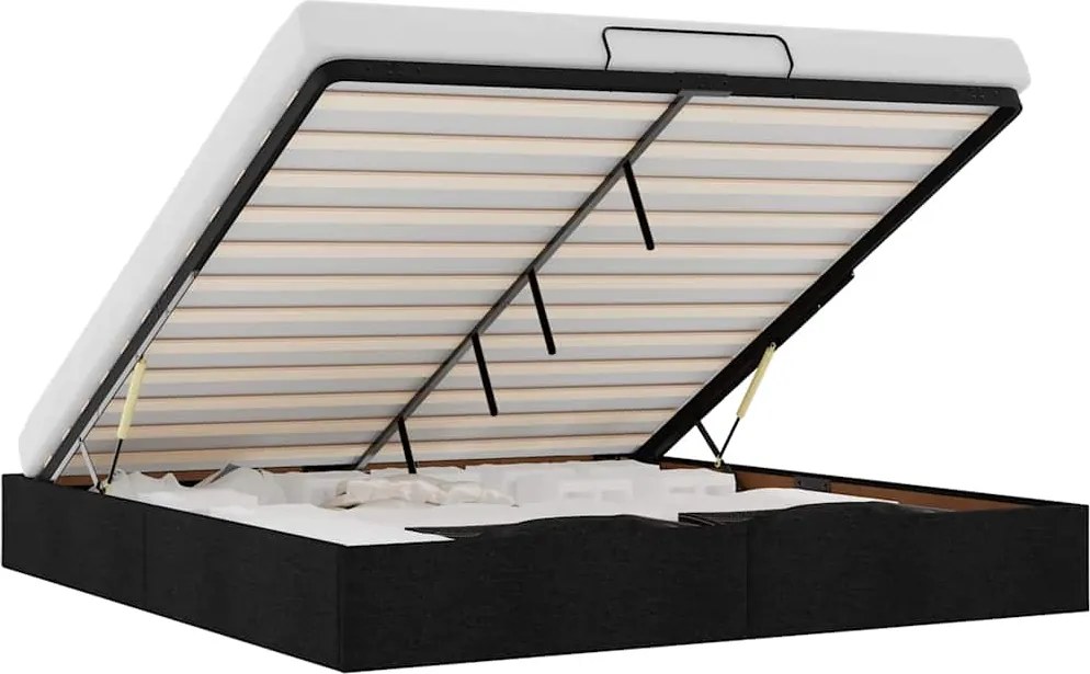 vidaXL Cadru de pat otoman fără saltea Negru 180x200 cm Material