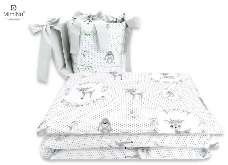 Lenjerie patut 120x60 cu 3 piese Deer Grey MimiNu