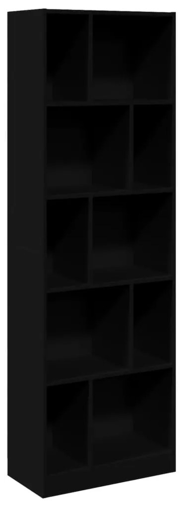 847990 vidaXL Bibliotecă, negru, 57x28,5x174 cm, lemn prelucrat