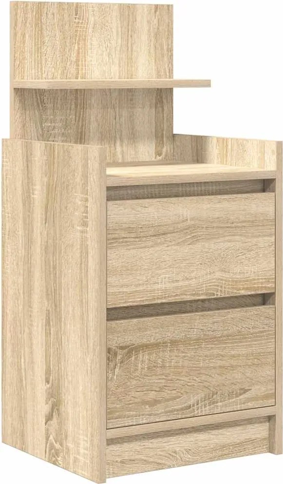 vidaXL Noptiera cu 2 sertare Stejar Sonoma 38x34x80 cm