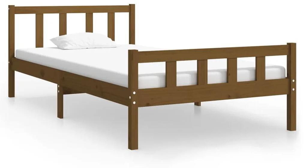 810672 vidaXL Cadru de pat, maro miere, 100x200 cm, lemn masiv de pin