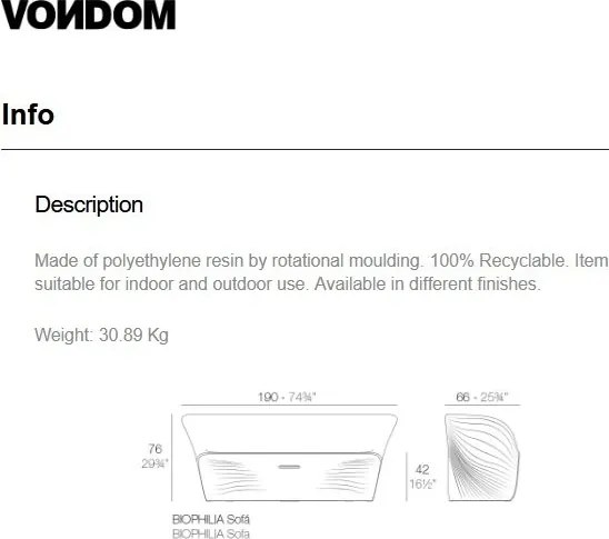 Canapea de exterior / interior design modern premium BIOPHILIA