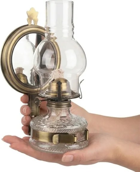 Brilagi - Lampă cu petrol cu oglindă MERLIN, auriu/patină