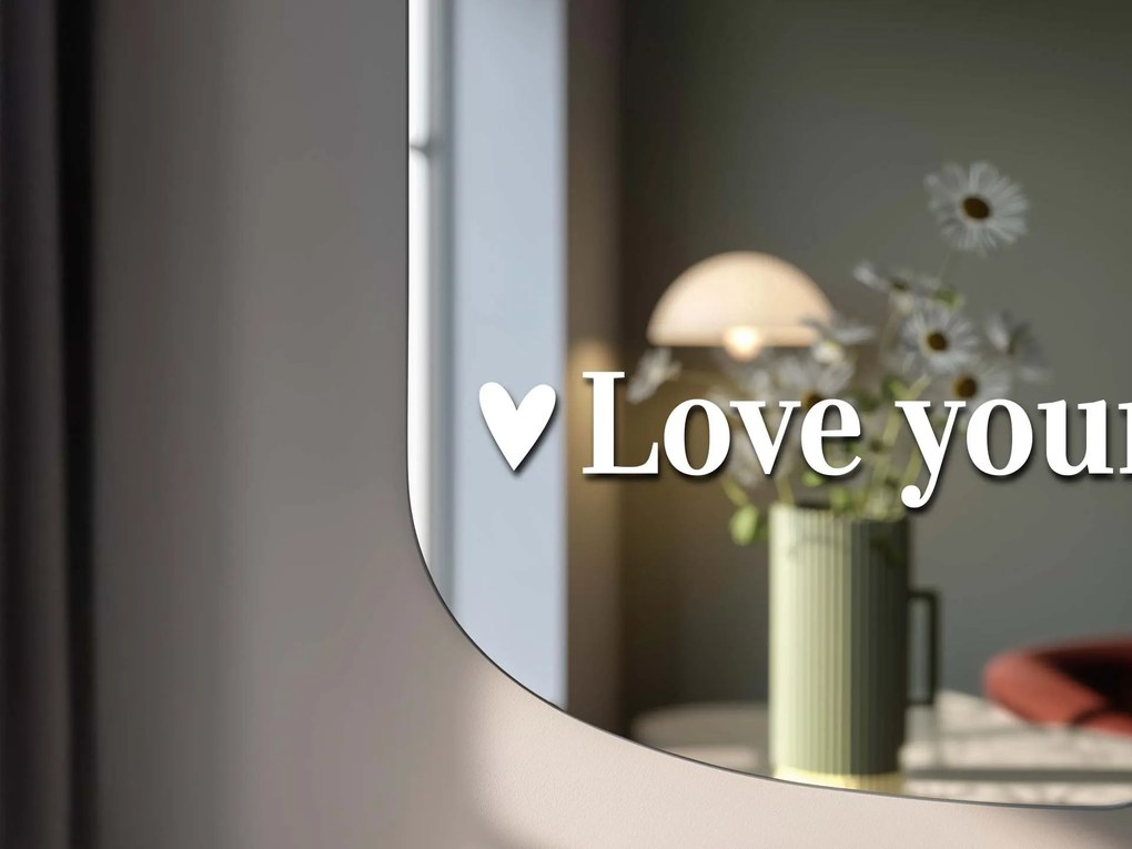 Autocolant pentru oglindă S36 – Love yourself always. 39x3,8