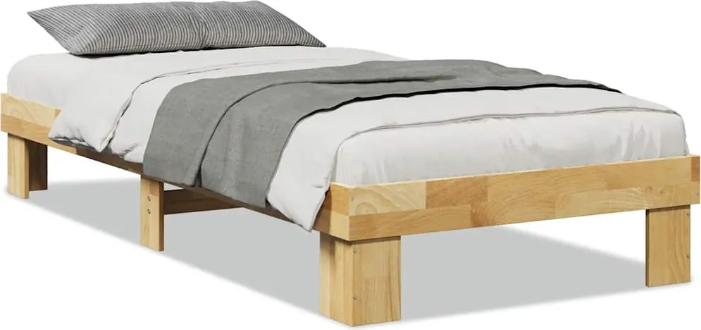 vidaXL Cadru de pat fără saltea 75x190 cm din lemn masiv de stejar
