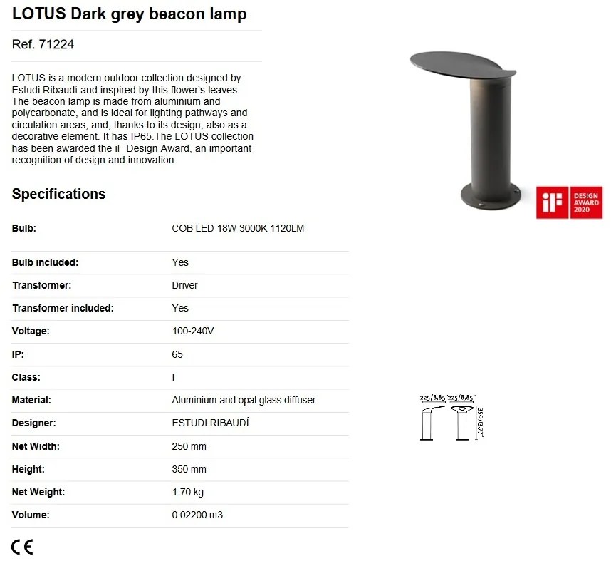 Mini Stalp LED exterior design modern decorativ IP65 LOTUS 71224