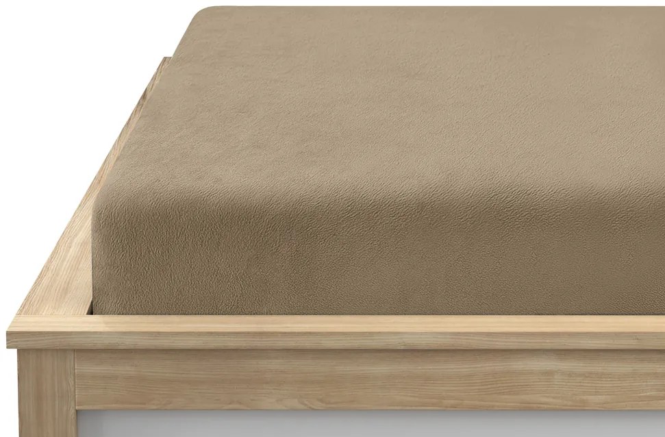 Cearsaf Cocolino microplus cu elastic SOFT 90x200 cm maro