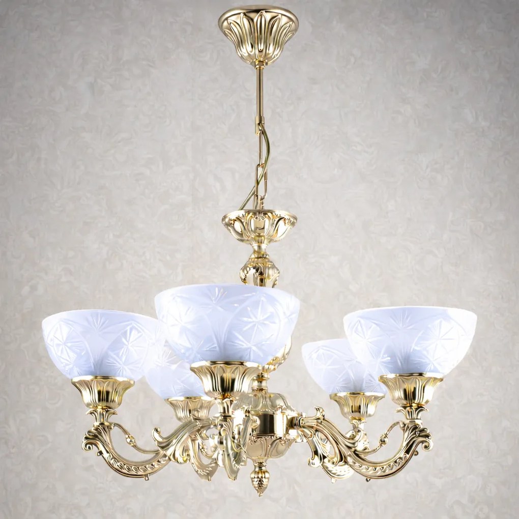 Lustra Toledo cu 5 Brate, Desing Clasic, Finisaj French Gold, - Bussy Lighting 7225-78-05