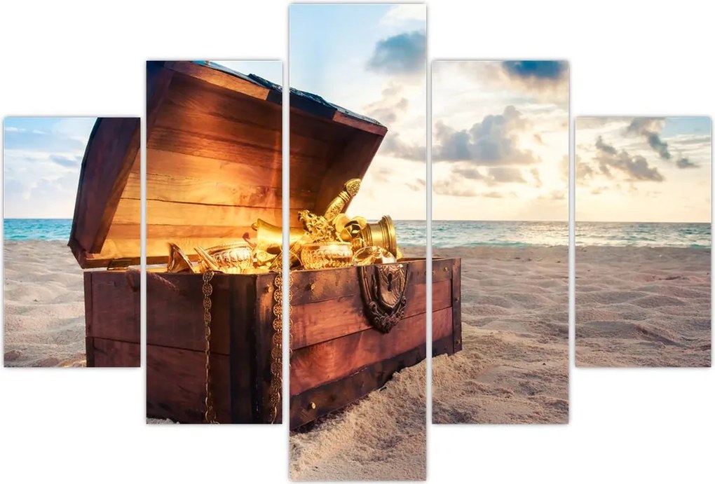 Tablou - Comoară pe plajă (150x105 cm)