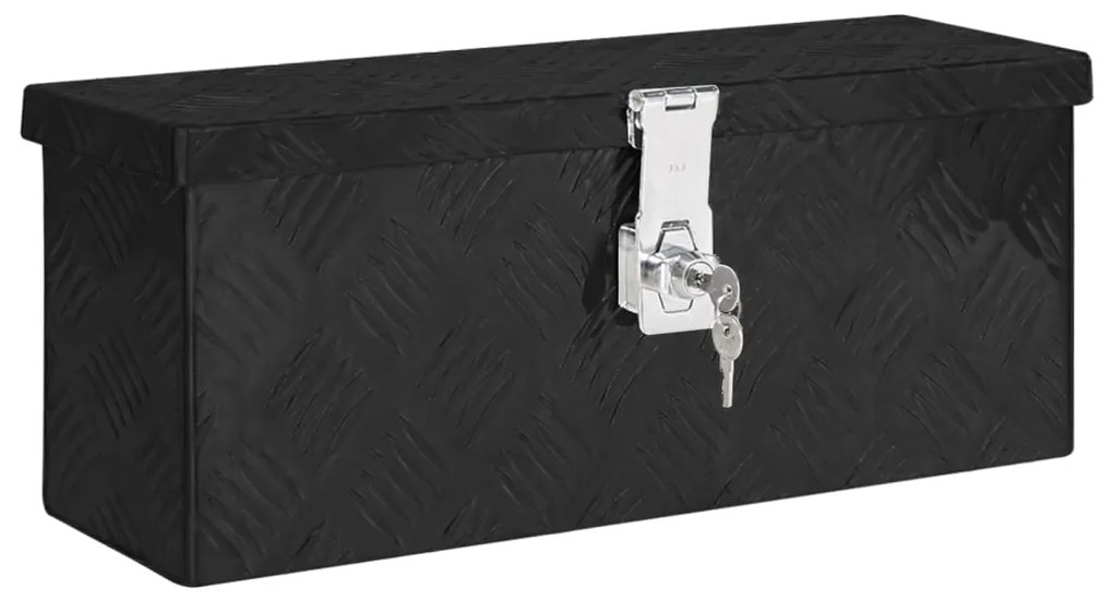 vidaXL Cutie de depozitare, negru, 50x15x20,5 cm, aluminiu