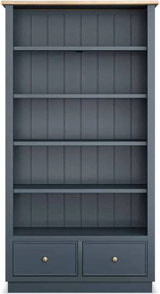 Etajera lemn masiv natur Richmond Albastru/, 90 × 45 × 81 cm