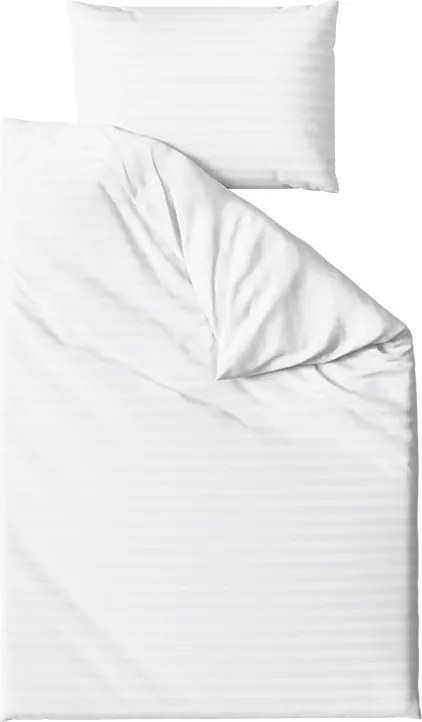 Lenjerie de pat din microfibra JASMINE alba - dunga 2 cm, buzunar hotelier Dimensiune lenjerie de pat: 70 x 90 cm | 140 x 220 cm